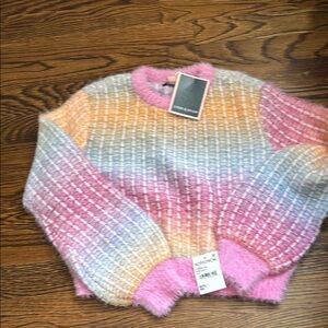 Andy & Evan Pink and Yellow Cozy Knit Sweater